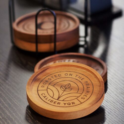 Caliber Wooden Coasters Set/4